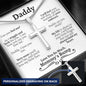 Daddy (Personalized Engraved) Cross Necklace - Love You This Much