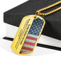 Father In Law (American Flag) Dog Tag Necklace - Love You This Much