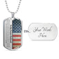 Future Husband (American Flag) Dog Tag Necklace - Love You This Much