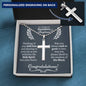 Grandson Baptism Ball Chain Cross Necklace - Love You This Much