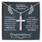 Grandson Baptism Cross Engraved Necklace - Love You This Much