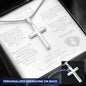 Hey Big Brother Engraved Cross Necklace - Love You This Much