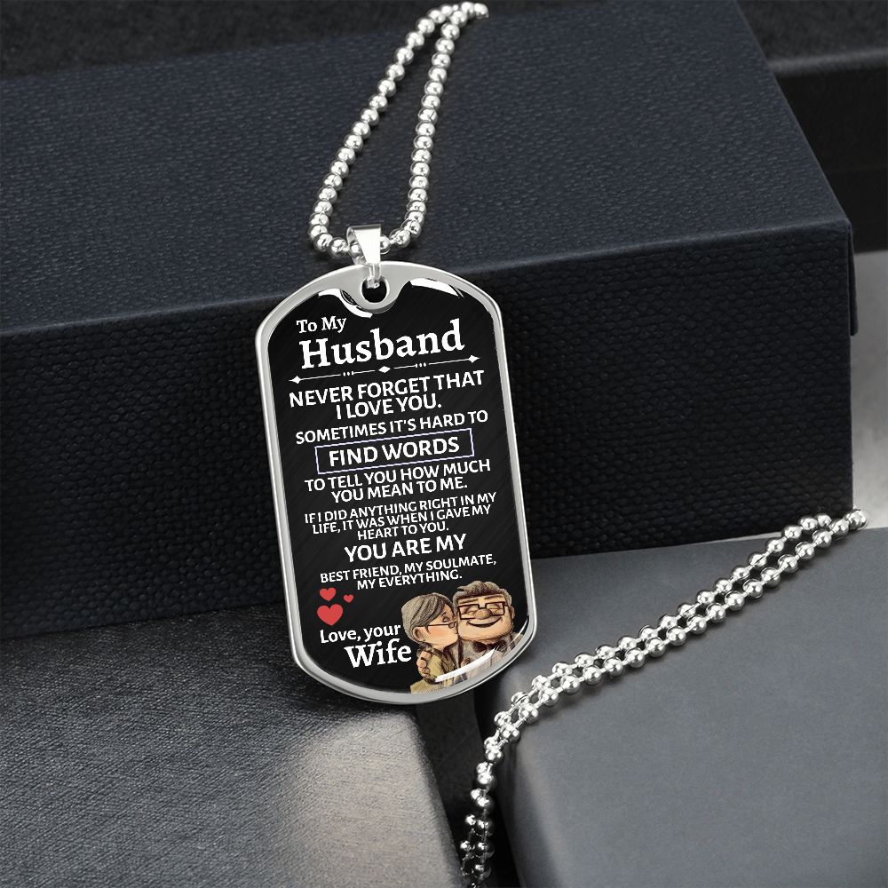 Husband Up Edition Dog Tag Necklace - Love You This Much