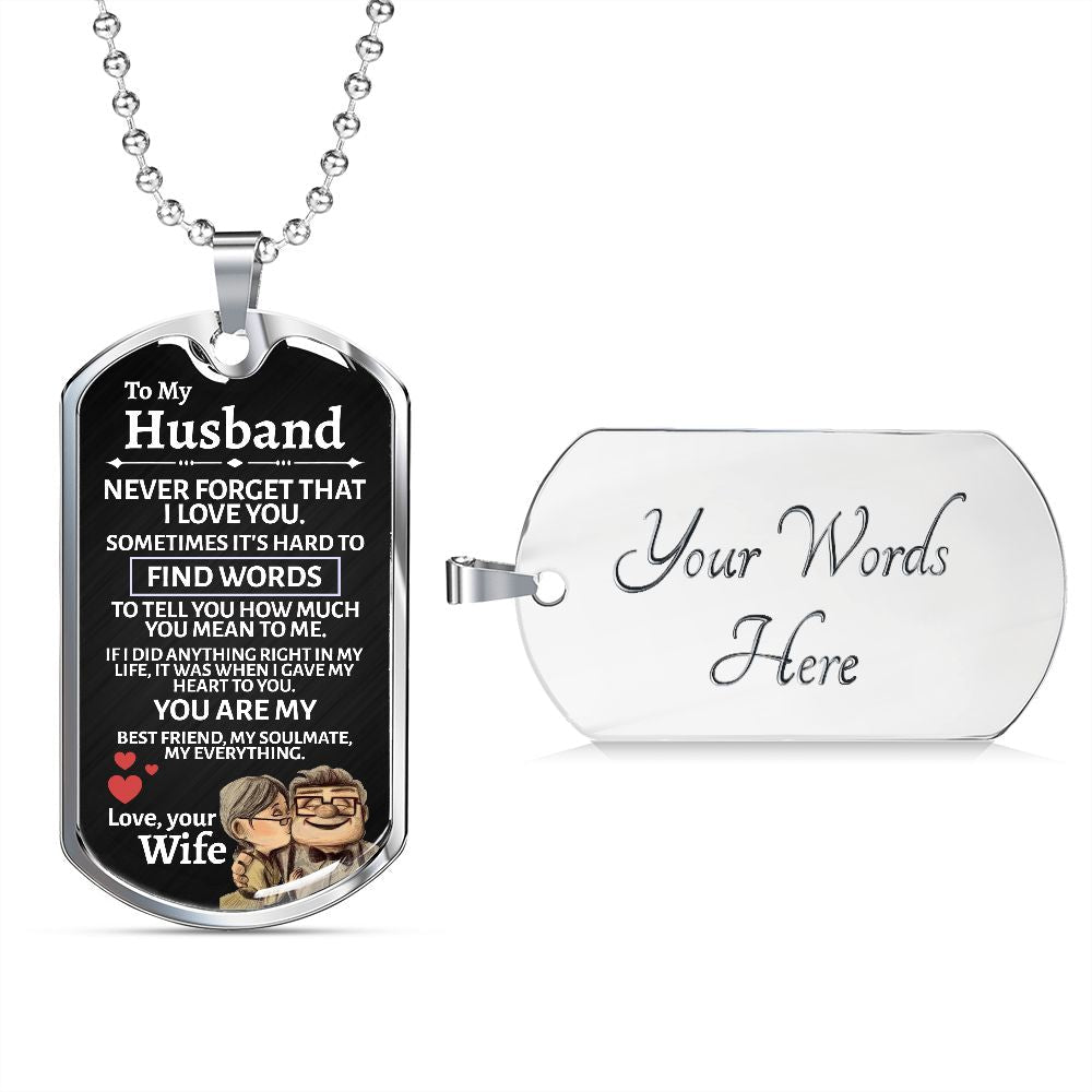 Husband Up Edition Dog Tag Necklace - Love You This Much