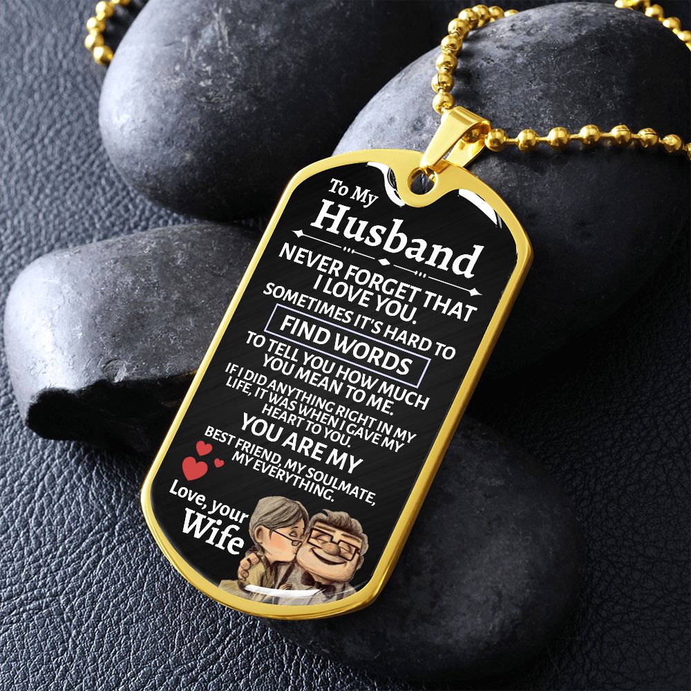 Husband Up Edition Dog Tag Necklace - Love You This Much