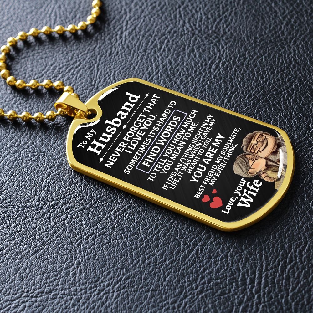 Husband Up Edition Dog Tag Necklace - Love You This Much
