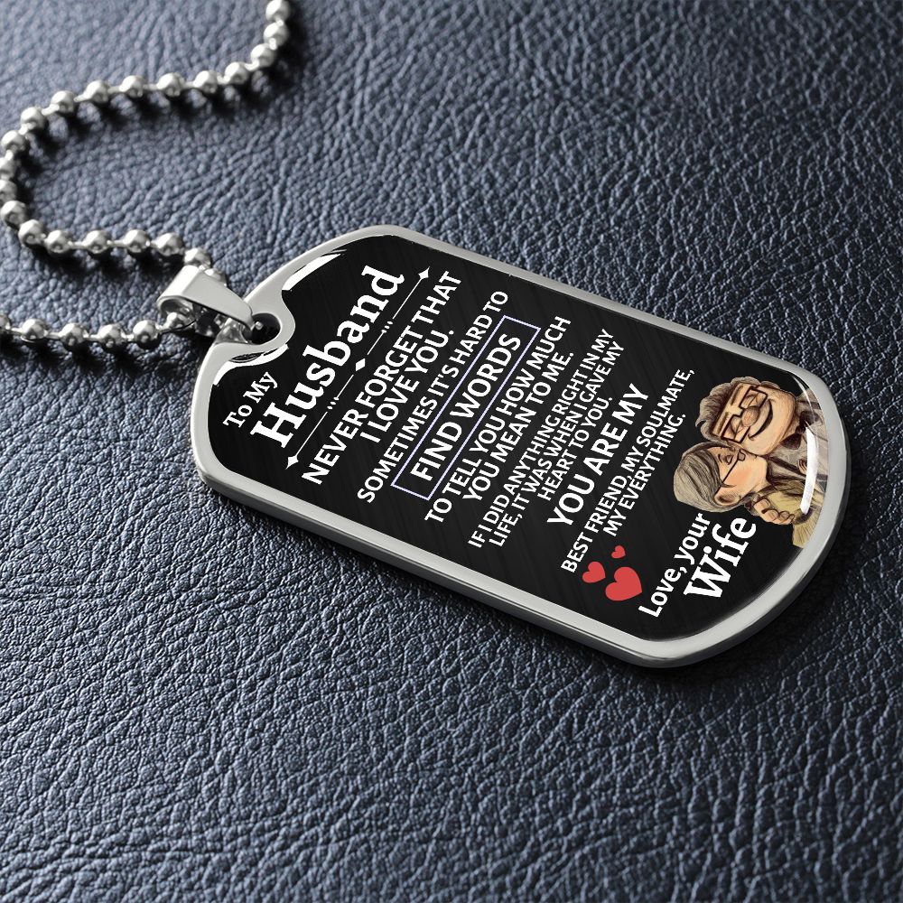 Husband Up Edition Dog Tag Necklace - Love You This Much