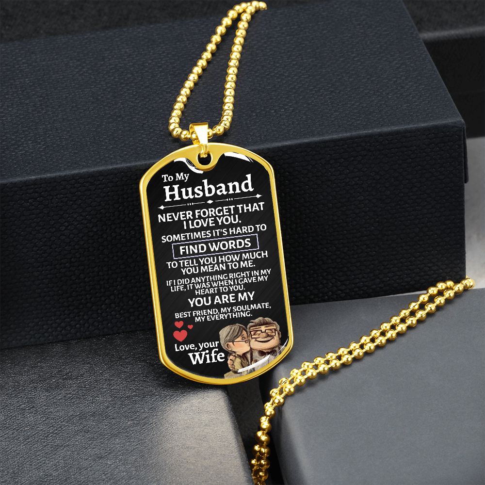 Husband Up Edition Dog Tag Necklace - Love You This Much