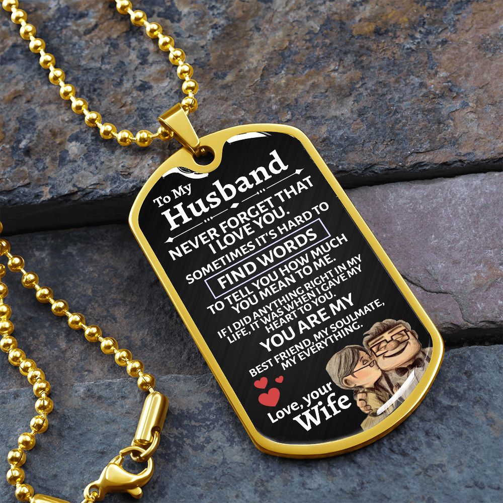Husband Up Edition Dog Tag Necklace - Love You This Much