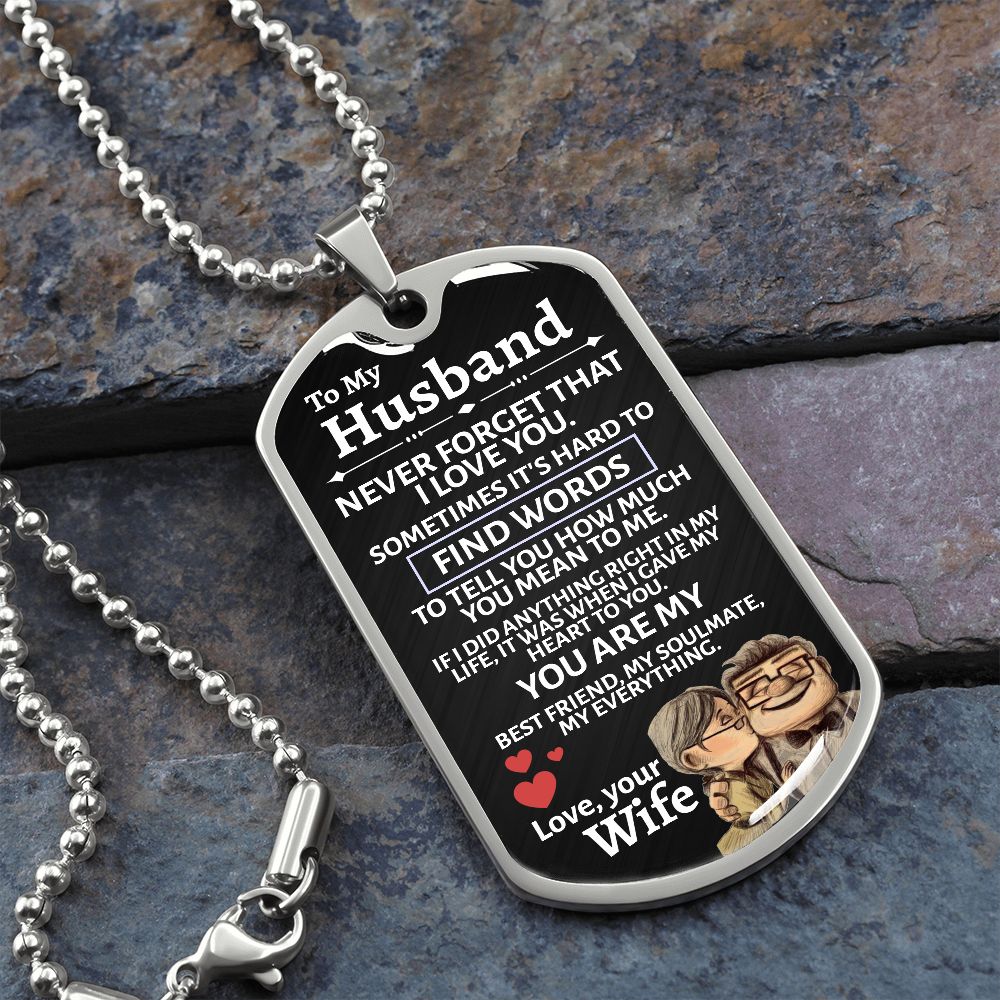 Husband Up Edition Dog Tag Necklace - Love You This Much