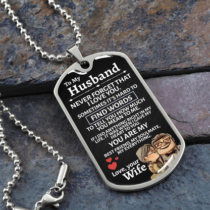 Husband Up Edition Dog Tag Necklace - Love You This Much