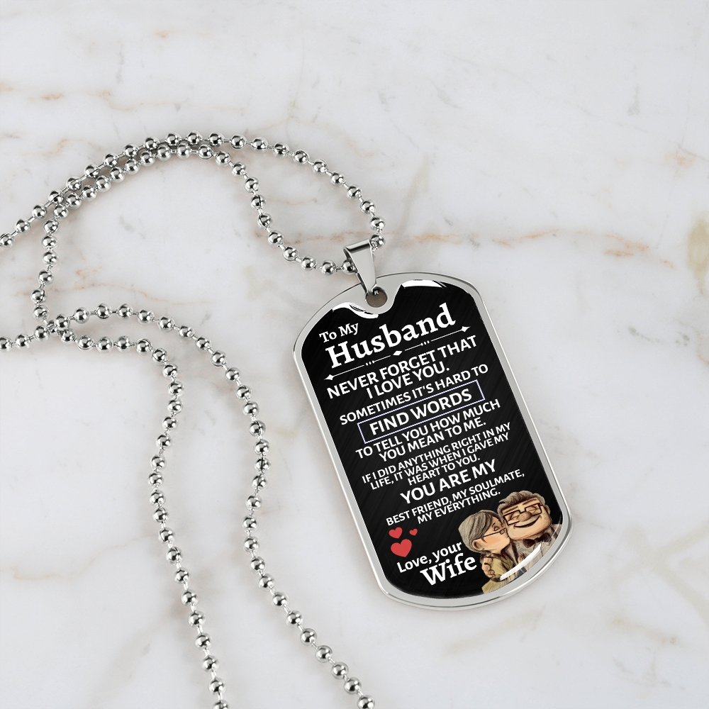 Husband Up Edition Dog Tag Necklace - Love You This Much