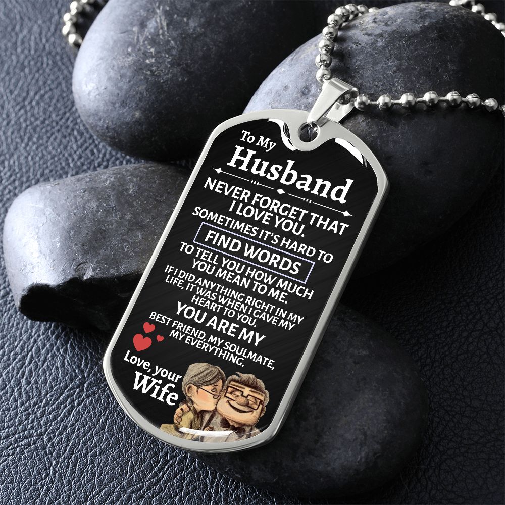 Husband Up Edition Dog Tag Necklace - Love You This Much