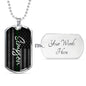 Last Name Military Dog Tag Necklace - Love You This Much