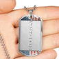 Morse Code (American Flag) Dog Tag Necklace - Love You This Much