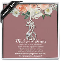 Thumbnail for Mother of Twins Giraffe Necklace - Love You This Much