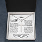 My Man 30th Birthday Ball Chain Cross Necklace - Love You This Much