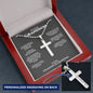 Our Grandson Ball Chain Cross Necklace - Love You This Much