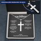 Our Grandson Ball Chain Cross Necklace - Love You This Much