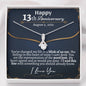 Personalized 13th Anniversary Alluring Beauty Necklace - Love You This Much
