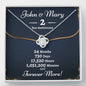 Personalized 2 Year Anniversary Love Knot Necklace - Love You This Much