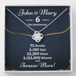 Personalized 6 Year Anniversary Love Knot Necklace - Love You This Much