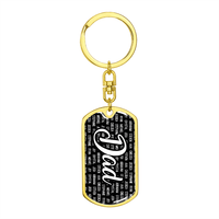 Thumbnail for Personalized Dad (with Kids Names) Dog Tag Keychain - Love You This Much