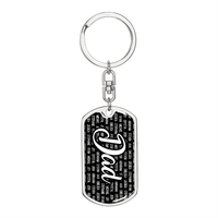 Thumbnail for Personalized Dad (with Kids Names) Dog Tag Keychain - Love You This Much