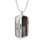 Personalized Firefighter Husband Dog Tag Necklace - Love You This Much