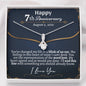Personalized Happy 7th Anniversary Alluring Beauty Necklace - Love You This Much