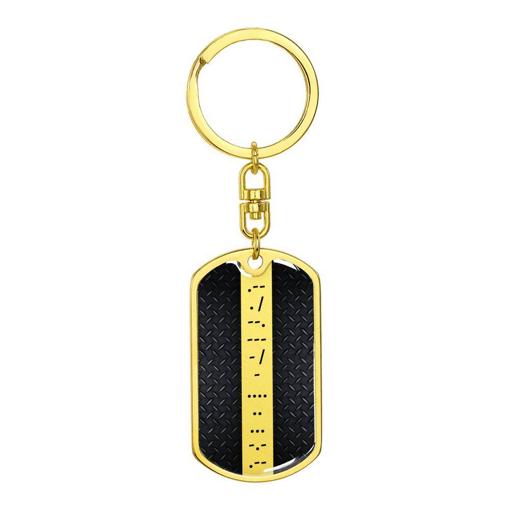 Personalized Morse Code Dog Tag Keychain - Love You This Much