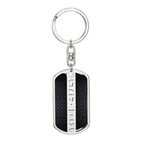 Thumbnail for Personalized Morse Code Dog Tag Keychain - Love You This Much