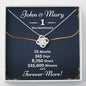 Personalized One Year Anniversary Love Knot Necklace - Love You This Much