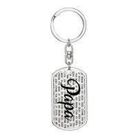 Thumbnail for Personalized Papa (With Grandkids) Dog Tag Keychain - Love You This Much