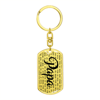 Thumbnail for Personalized Papa (With Grandkids) Dog Tag Keychain - Love You This Much