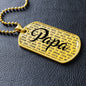 Personalized Papa (With Grandkids) Dog Tag Necklace - Love You This Much