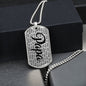 Personalized Papa (With Grandkids) Dog Tag Necklace - Love You This Much
