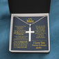 Personalized To My Man Ball Chain Cross Necklace - Love You This Much