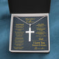 Personalized What Makes A Father Ball Chain Cross Necklace - Love You This Much