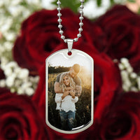 Thumbnail for Photo Dog Tag Necklace - Love You This Much