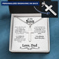 Son (Love Dad) Ball Chain Cross Necklace - Love You This Much