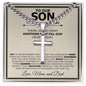 Son Wedding (From Parents) Cross Cuban Necklace - Love You This Much