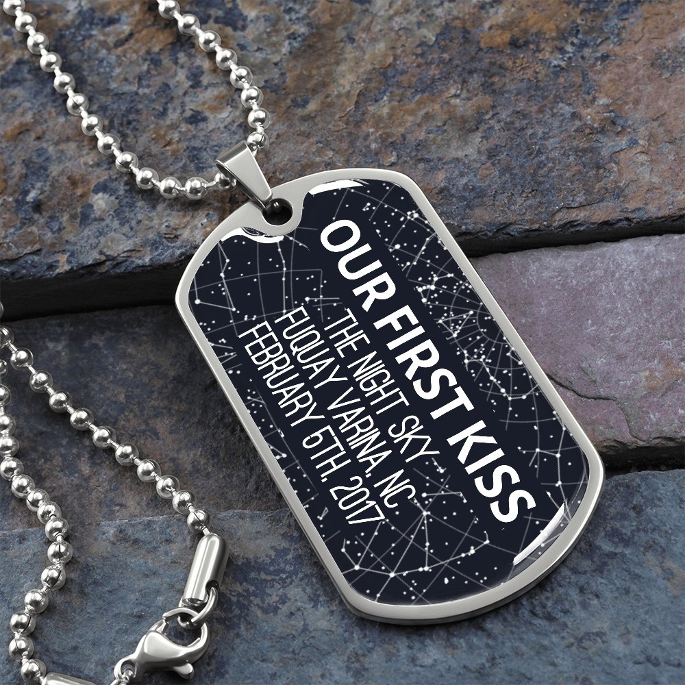 Star Map Dog Tag Necklace - Love You This Much
