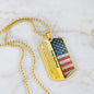 To My Boyfriend (American Flag) Dog Tag Necklace - Love You This Much