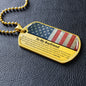 To My Boyfriend (American Flag) Dog Tag Necklace - Love You This Much