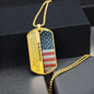 To My Boyfriend (American Flag) Dog Tag Necklace - Love You This Much