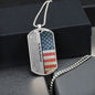 To My Boyfriend (American Flag) Dog Tag Necklace - Love You This Much