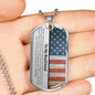To My Boyfriend (American Flag) Dog Tag Necklace - Love You This Much