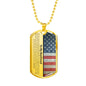 To My Boyfriend (American Flag) Dog Tag Necklace - Love You This Much