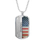 To My Boyfriend (American Flag) Dog Tag Necklace - Love You This Much